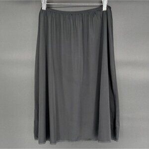 Vintage Vanity Fair Lace Trim Half Slip XXL Black Nylon Antron III USA 70's-80's